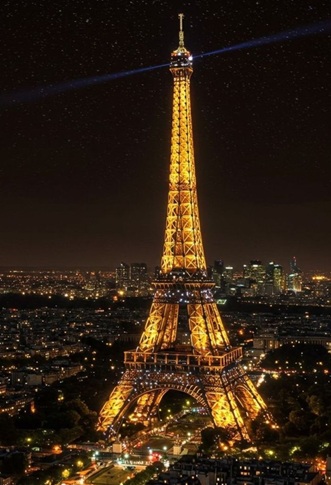 The Eiffel Tower at night